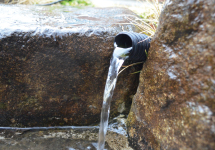 自宅の庭で楽しい水遊び